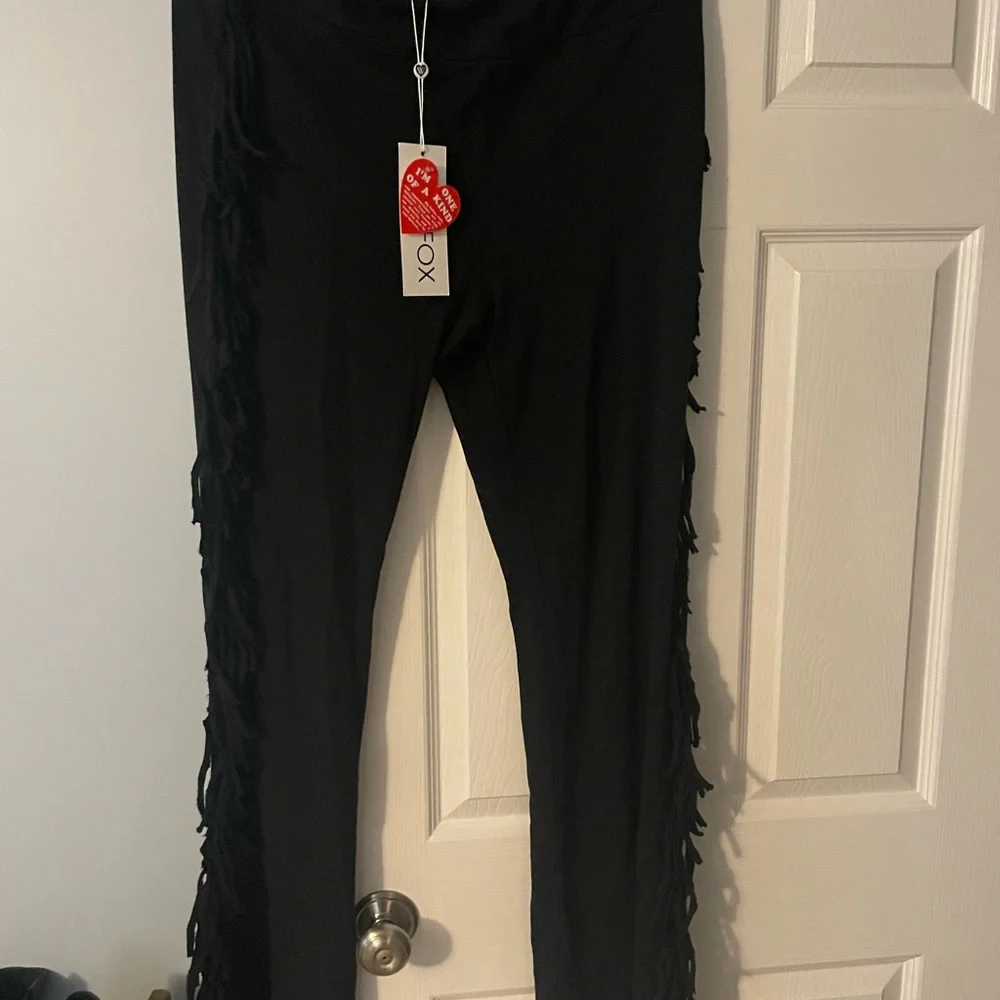 NWT Wildfox Fringe (Jazz) Pant in Black - Picture 2 of 4